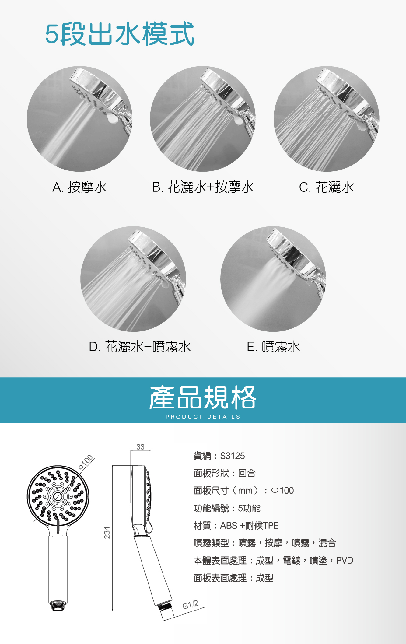 S3125五功能手動花灑-02