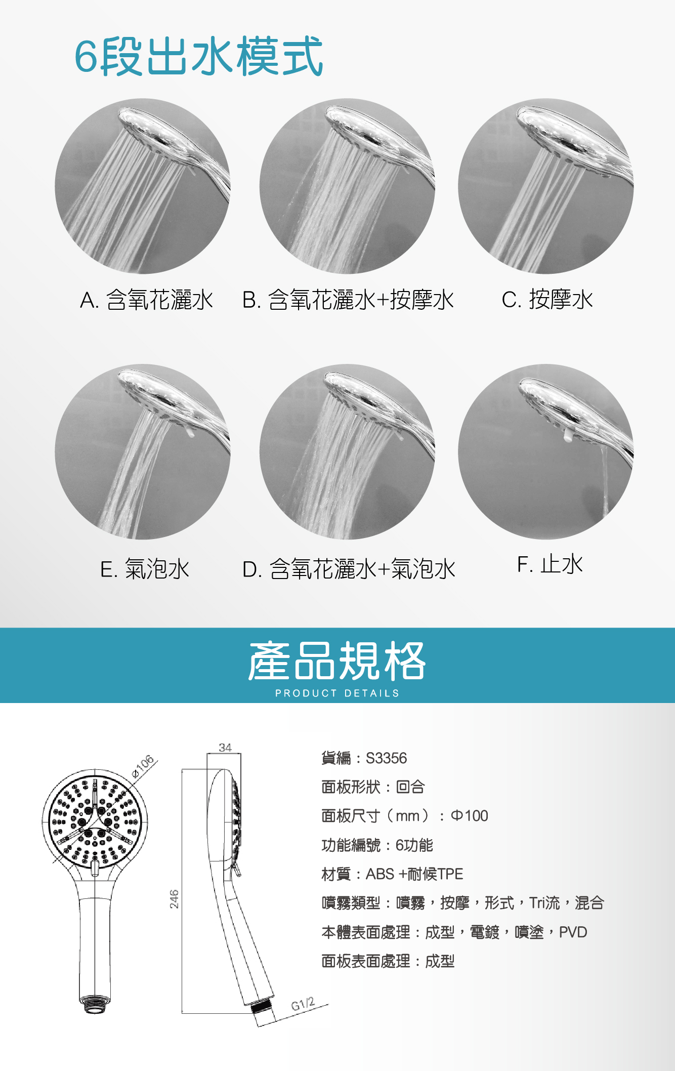  S3356六功能手動花灑-02