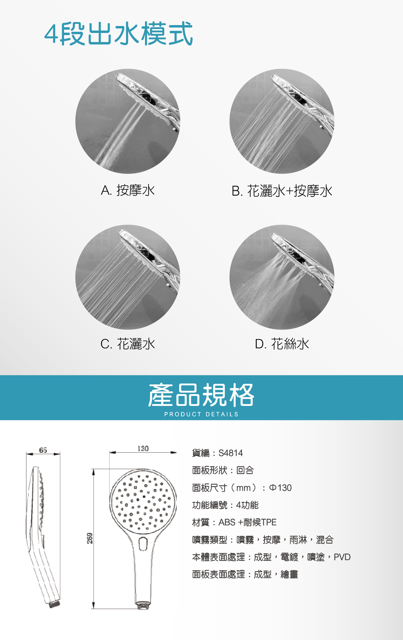 S4814四功能手動花灑-03